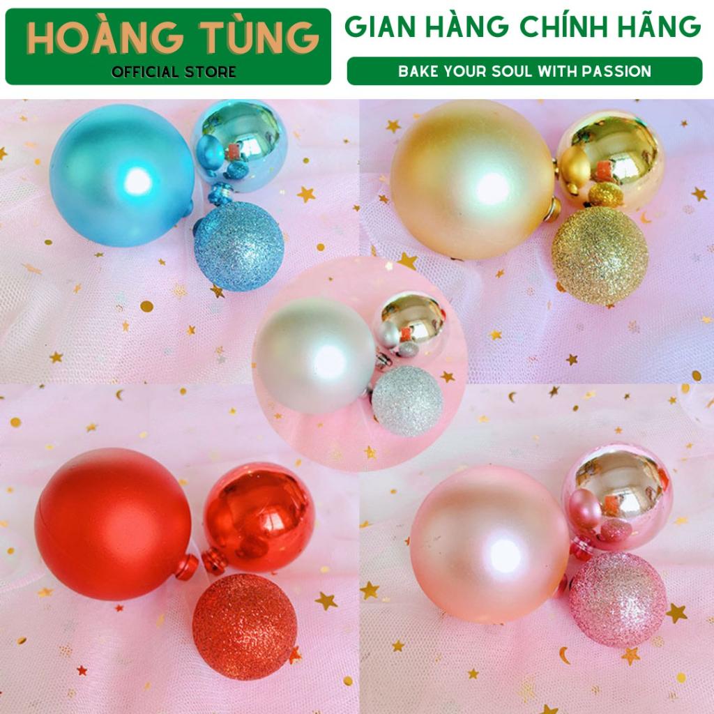 Bộ 3 viên bi sắc màu trang trí bánh sinh nhật, bi nhựa