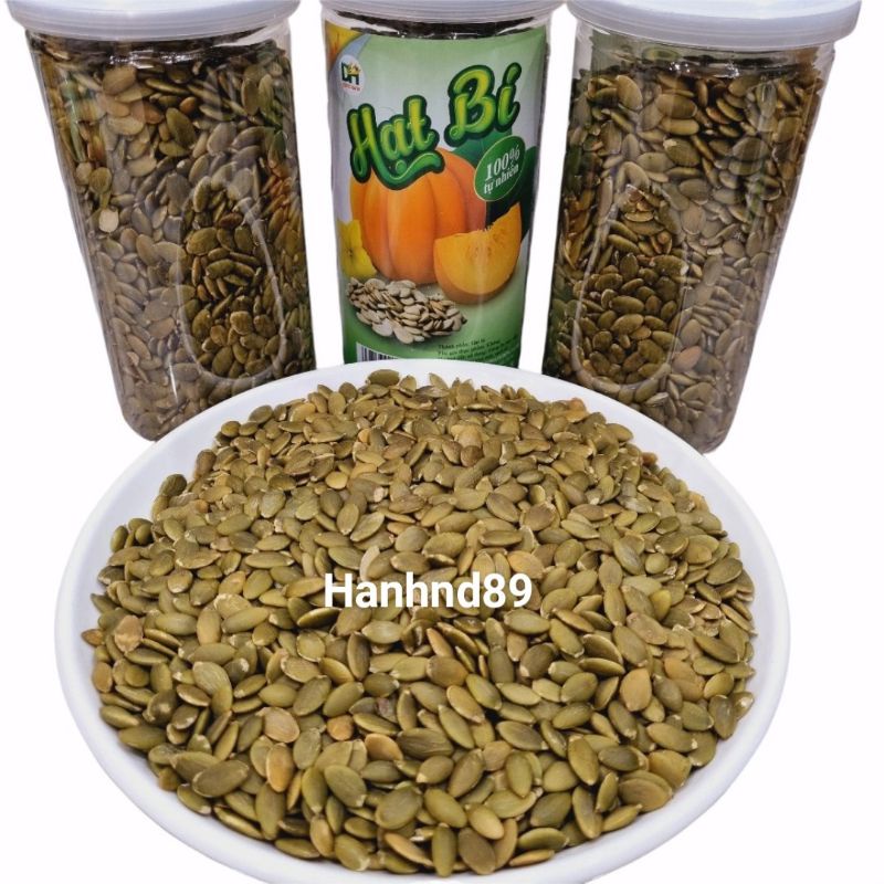 Hũ 400g hạt bí nguyên chất sấy chín siêu ngon