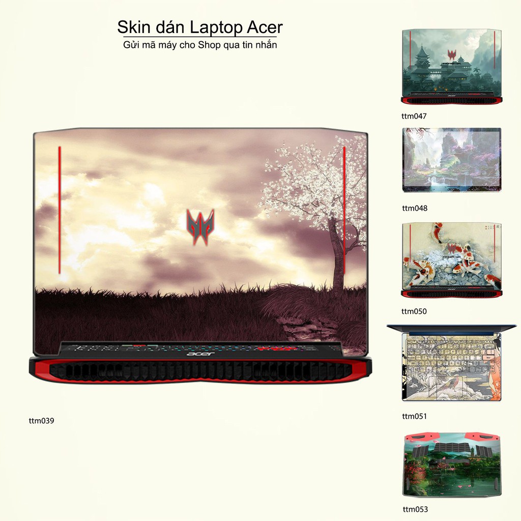 Skin dán Laptop Acer in hình Tranh thủy mặc _nhiều mẫu 2 (inbox mã máy cho Shop)