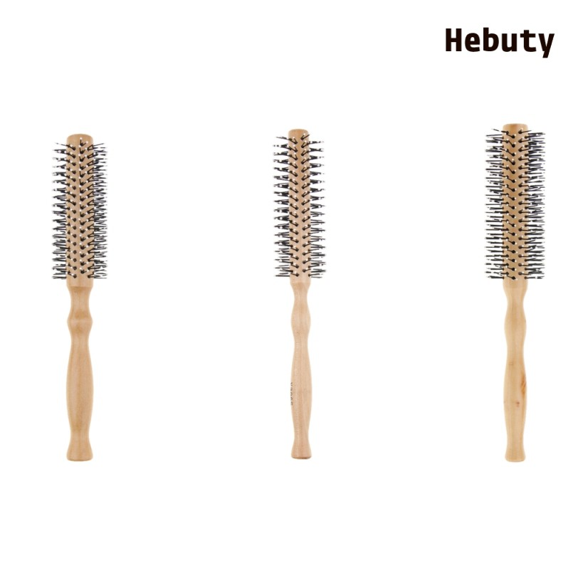 [Home & Living] Wooden Lotus Round Hair Care Brush Wavy Curling Detangling Comb Hairbrush