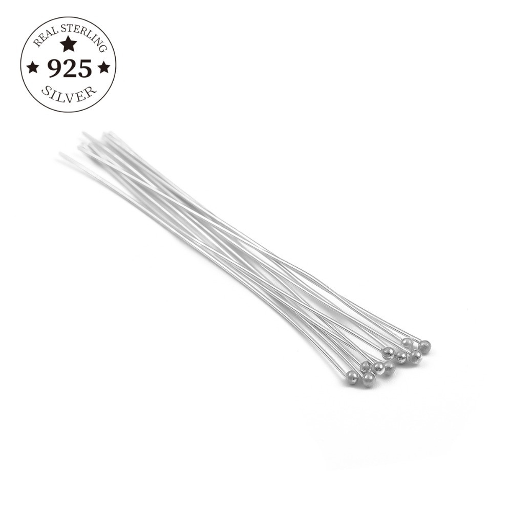 Set 2 kim gút tròn Beadia mạ bạc 925 làm đồ trang sức diy