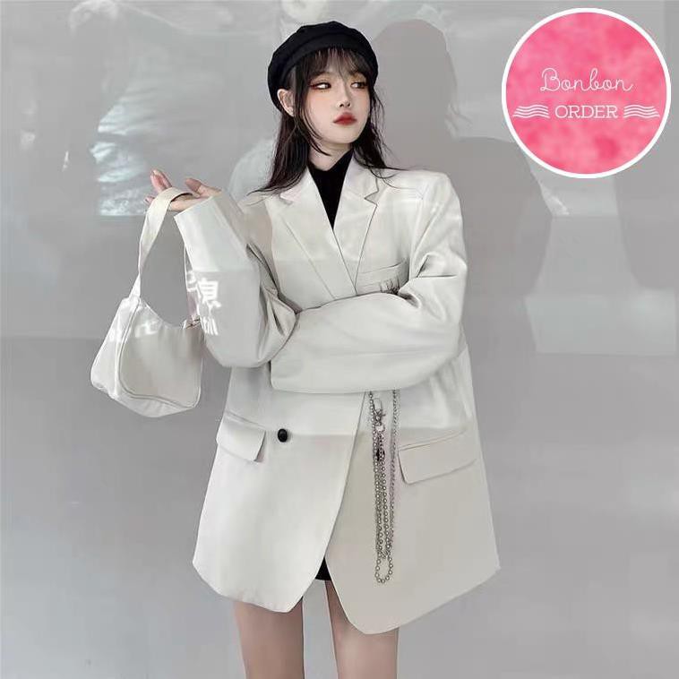 ÁO BLAZER FORM RỘNG KÈM CHAIN -