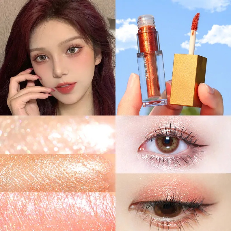 [Hàng mới về] Phấn Mắt Dạng Lỏng Ánh Nhũ Lấp Lánh Không Thấm Nước Lâu Trôi Làm Nổi Bật Làn Da