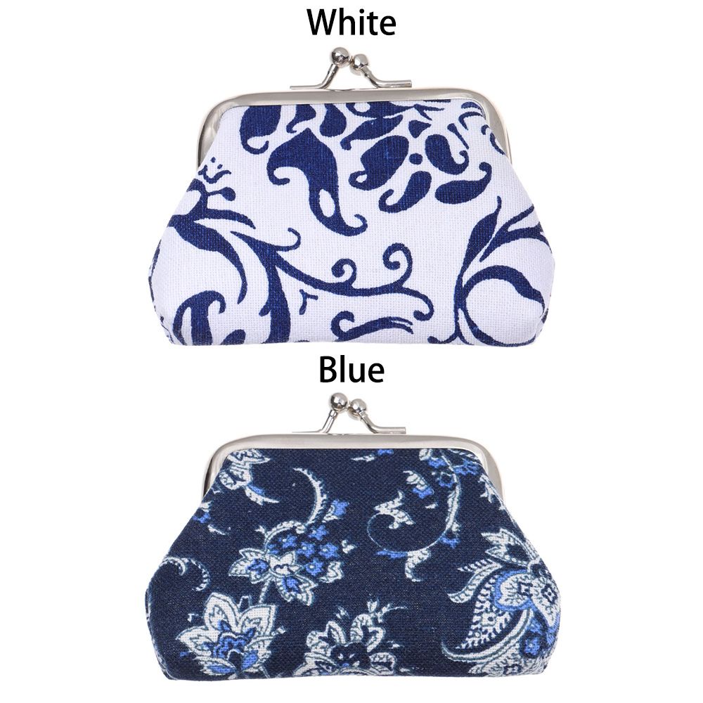 Ví cầm tay MIHAN1 bằng vải canvas có khóa cài in hoa phong cách vintage thời trang cho nữ