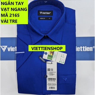 Áo sơ mi việt tiến ngắn tay vạt ngang vải tre