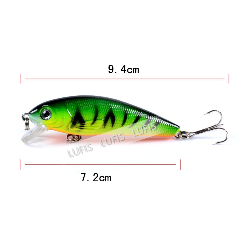 Mồi Câu Cá Giả Bằng Nhựa 10 Màu 7.2cm / 8.7g