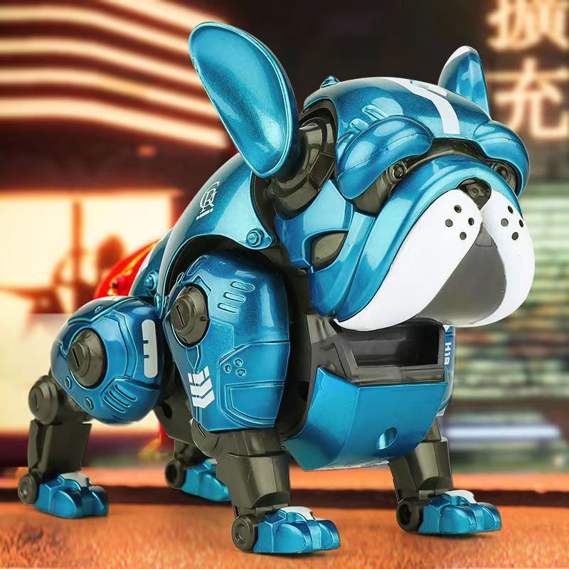 Mô Hình Nhân Vật HWJ Cơ Khí Bằng Hợp Kim Có Đèn Và Âm Thanh Hình Chó Bull / Hổ Dễ Thương