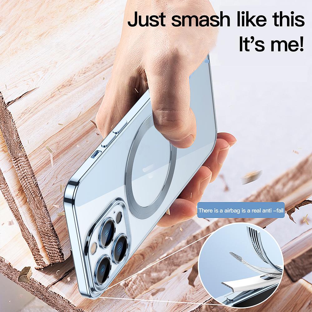 Ốp điện thoại vuông Lenuo Magsafe sang trọng có tấm phim bảo vệ máy ảnh thích hợp cho iPhone 14 13 Pro Max 14 Plus