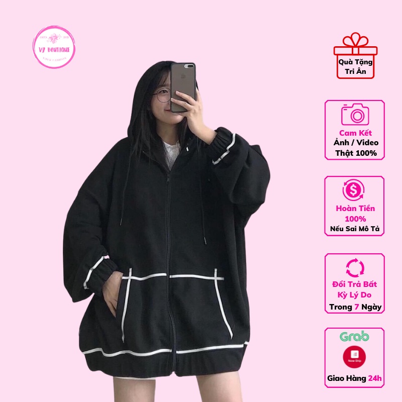 Áo khoác nỉ viền trắng 3 màu, Chất nỉ ngoại ( kèm video+ đánh giá)