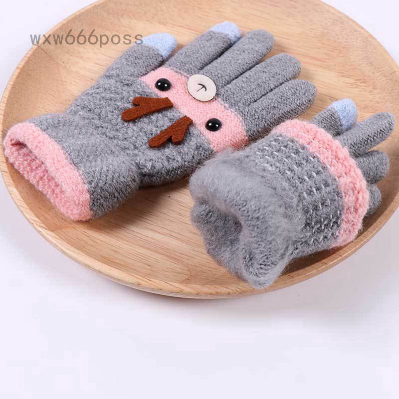 Đôi Găng Tay Cotton Giữ Ấm Họa Tiết Hoạt Hình Cho Bé