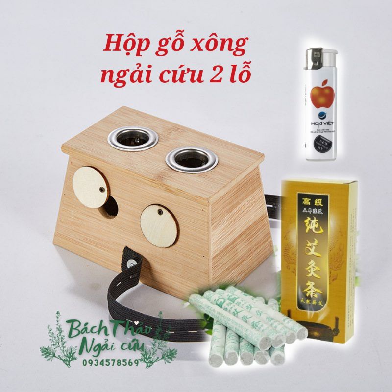 Hộp gỗ hơ xông ngải cứu trị liệu bệnh xương khớp