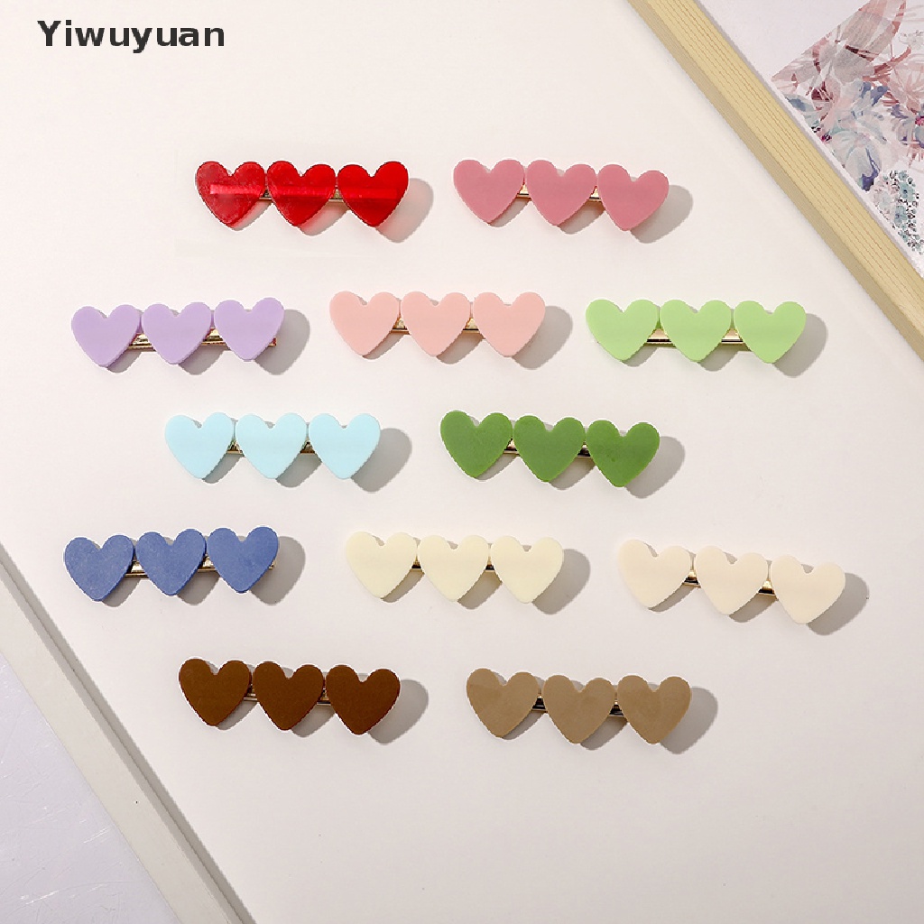 &lt; Yiwuyuan &gt; Kẹp Tóc Càng Cua Hình Trái Tim Nhiều Màu Hàn Quốc Cho Nữ Đang Giảm Giá
