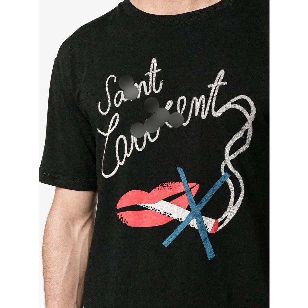 Áo thun môi hút thuốc đen trắng nam nữ