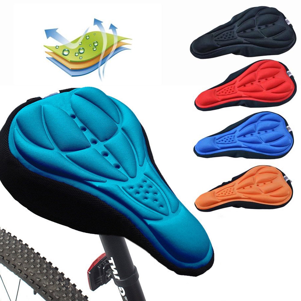 Đệm silicone gel 3D dày mềm mại gắn yên xe đạp leo núi thoáng khí thoải mái chống ma sát tiện lợi