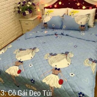 Combo 2 bộ ga gối cotton poly