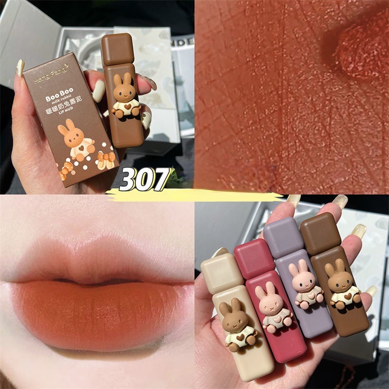 Son Kem Lì MANSLY Chống Dính Cốc Thiết Kế Vỏ Son Hình Thỏ Hoạt Hình Xinh Xắn