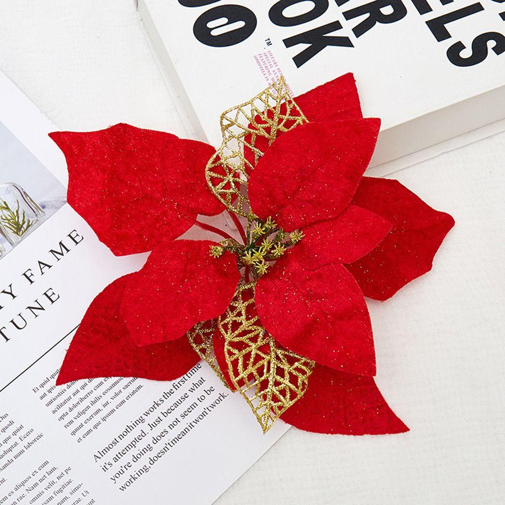KUNHEV Set 5 Bông Hoa Mẫu Đơn Giả Lấp Lánh Trang Trí Tiệc Giáng Sinh Năm Mới DIY