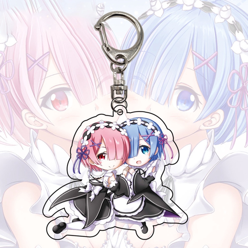 Móc Khóa Hình Nhân Vật Hoạt Hình Arcylic Rem Xinh Xắn