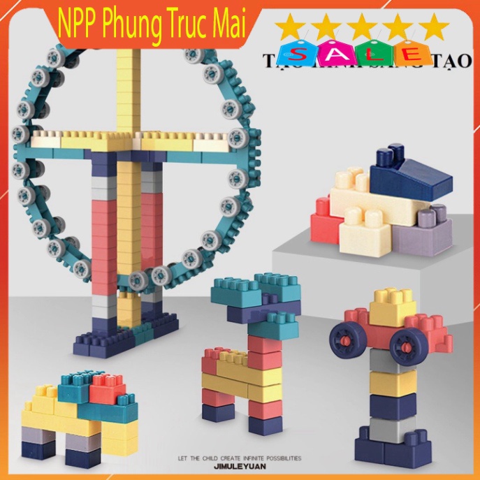 Bộ lego xếp hình 520 chi tiết đồ chơi cho bé lắp ráp - Đồ chơi phát triển tư duy - Đồ chơi lắp ráp cho bé-taobaovnsile