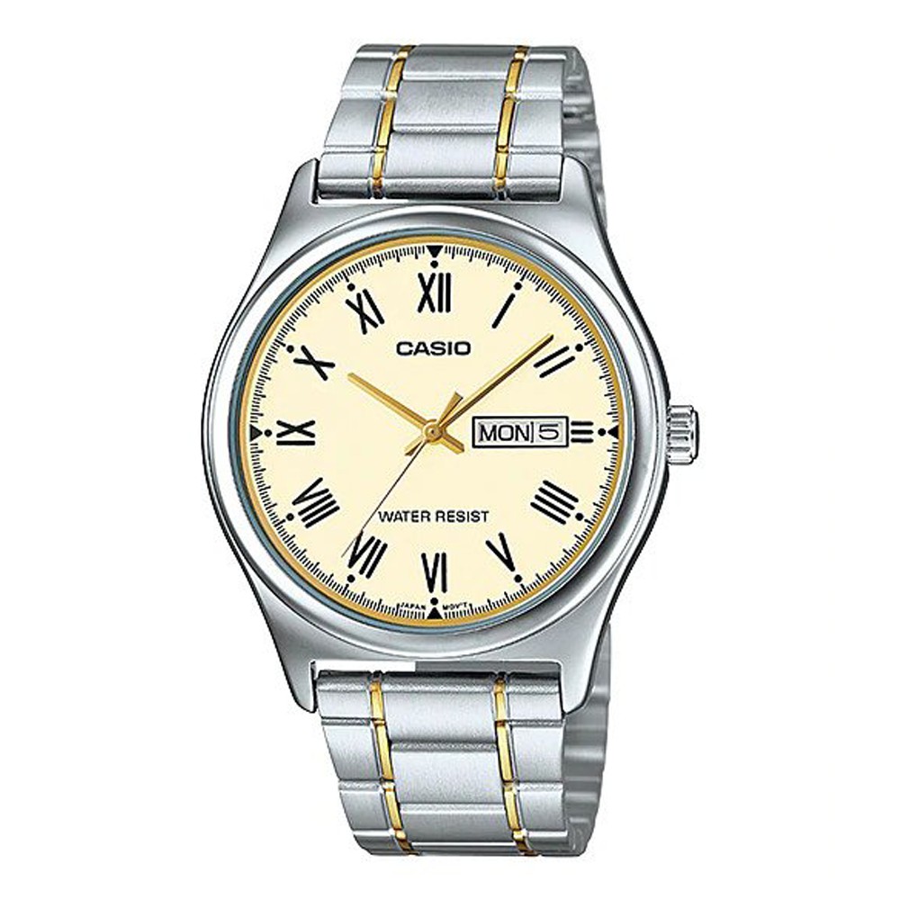 Đồng hồ Casio nam dây sắt thể thao, khung thép nguyên khối sang trọng, chống nước WR30M, fullbox (MTP-V006SG-9B)