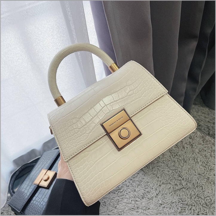 Túi Xách Tay CnK Vân Cá Sấu Khóa Bấm Tròn DC6301 Sang Trọng Đi Tiệc Đi Chơi