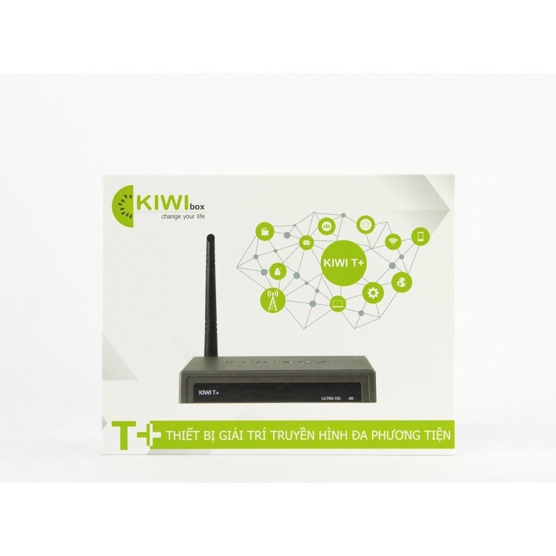 Androi Kiwi box T+ xem truyền hình không mất phí, tích hợp wifi và DVB T2. TIVI BOX KIWI T+ truyền hình số mặt đất/ mạng