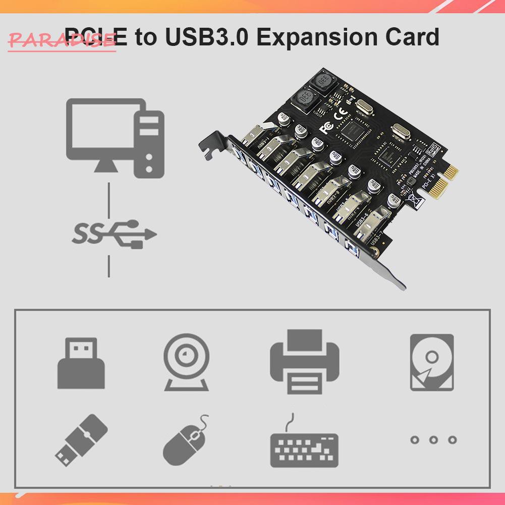 Bộ Chia 7 Cổng Usb 3.0 Pci Kèm Thẻ Mở Rộng Pci-E Tốc Độ Cao