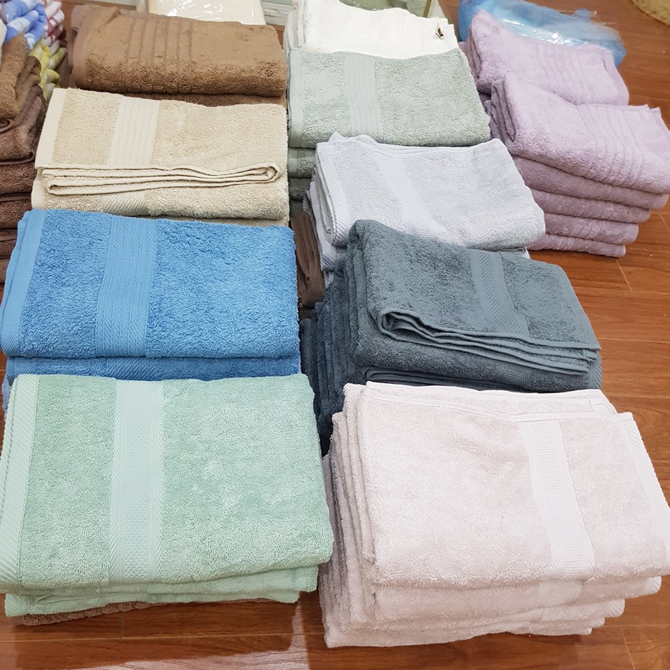 Khăn Tắm Cao Cấp - Hàng Việt Nam Xuất Vào Siêu Thị, 100% Cotton, Mềm Mại, Thấm Hút Cực Tốt