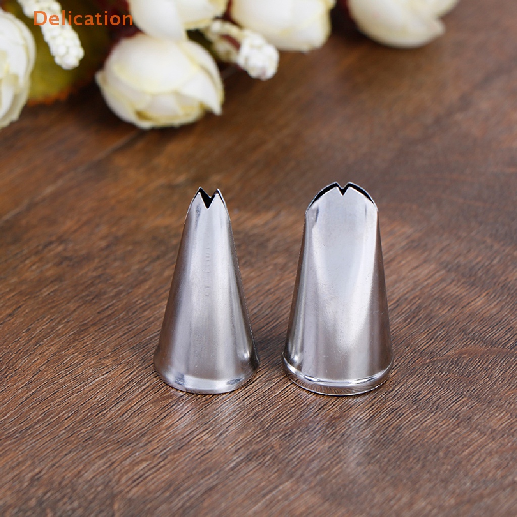 1 Đầu Bắt Kem Bằng Thép Không Gỉ Hình Chiếc Lá DIY