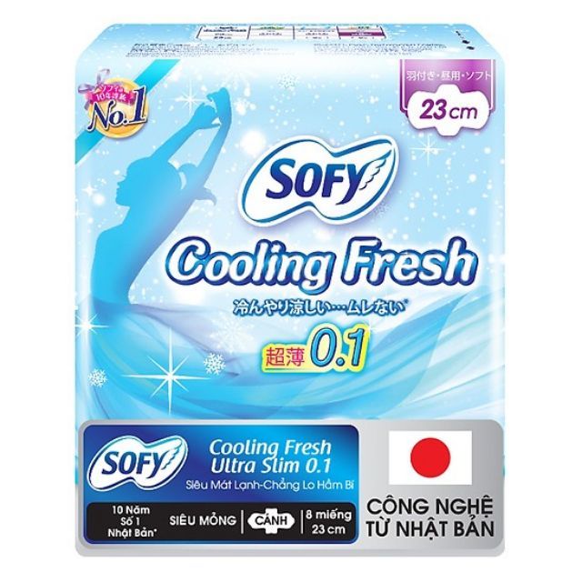 Băng Vệ Sinh Sofy Cooling Fresh Ultra Slim 8 Miếng 23cm Siêu Mỏng Cánh