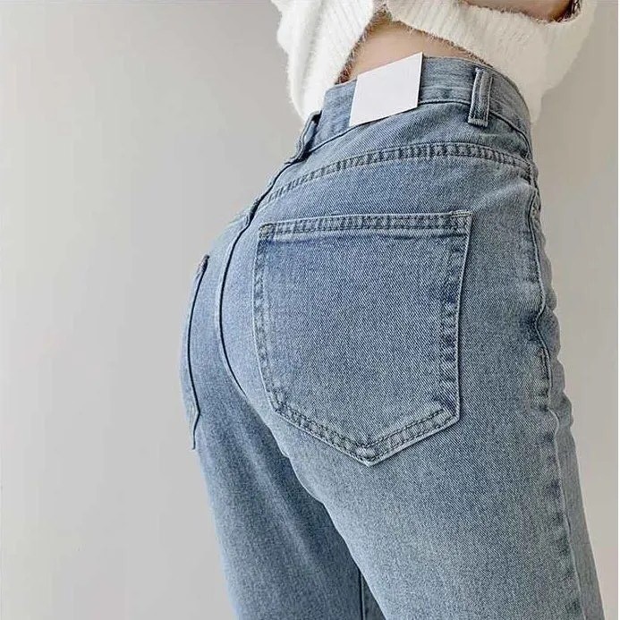 Quần Jeans nữ Ulzzang dáng suông ống loe xẻ phong cách Hàn quốc( Meisy)