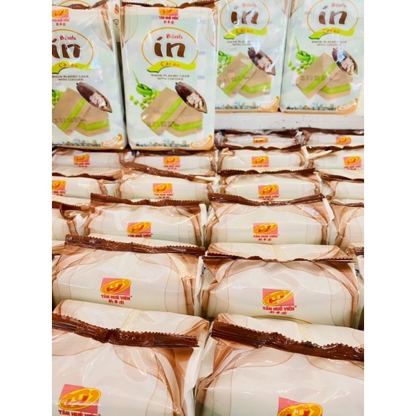Bánh in ca cao nhân lá dứa Tân huê Viên 10 cái vuông