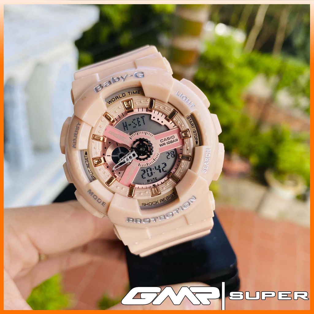 Đồng hồ nữ Casio Baby-G BA-110-3AB Mặt 38mm dây cao su,kim điện tử,chống sốc.