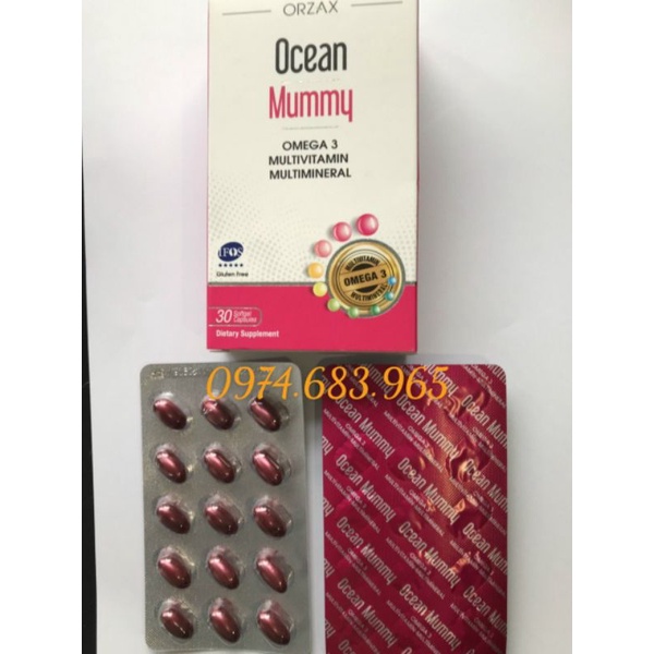 Ocean Mummy - vitamin tổng hợp cho phụ nữ mang thai hộp 30 viên dạng vỉ