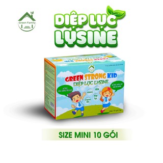 Diệp Lục Lysine Kid HBC GREEN FAMILY Giúp Trẻ Hay Ăn Chống Lớn Tăng Cường Đề Kháng Hộp 10 Gói 60g