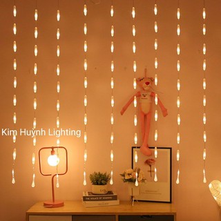 Dây đèn led thả rèm kiểu pha lê trang trí