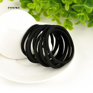 Set 100 dây thun cột tóc màu đen trơn đơn giản cá tính 4cm