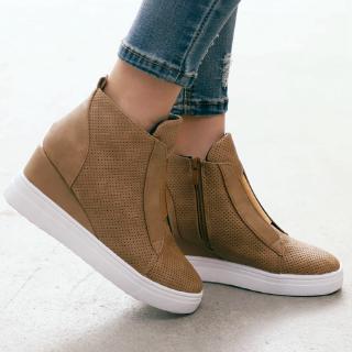 Giày lười nữ khóa kéo thời trang