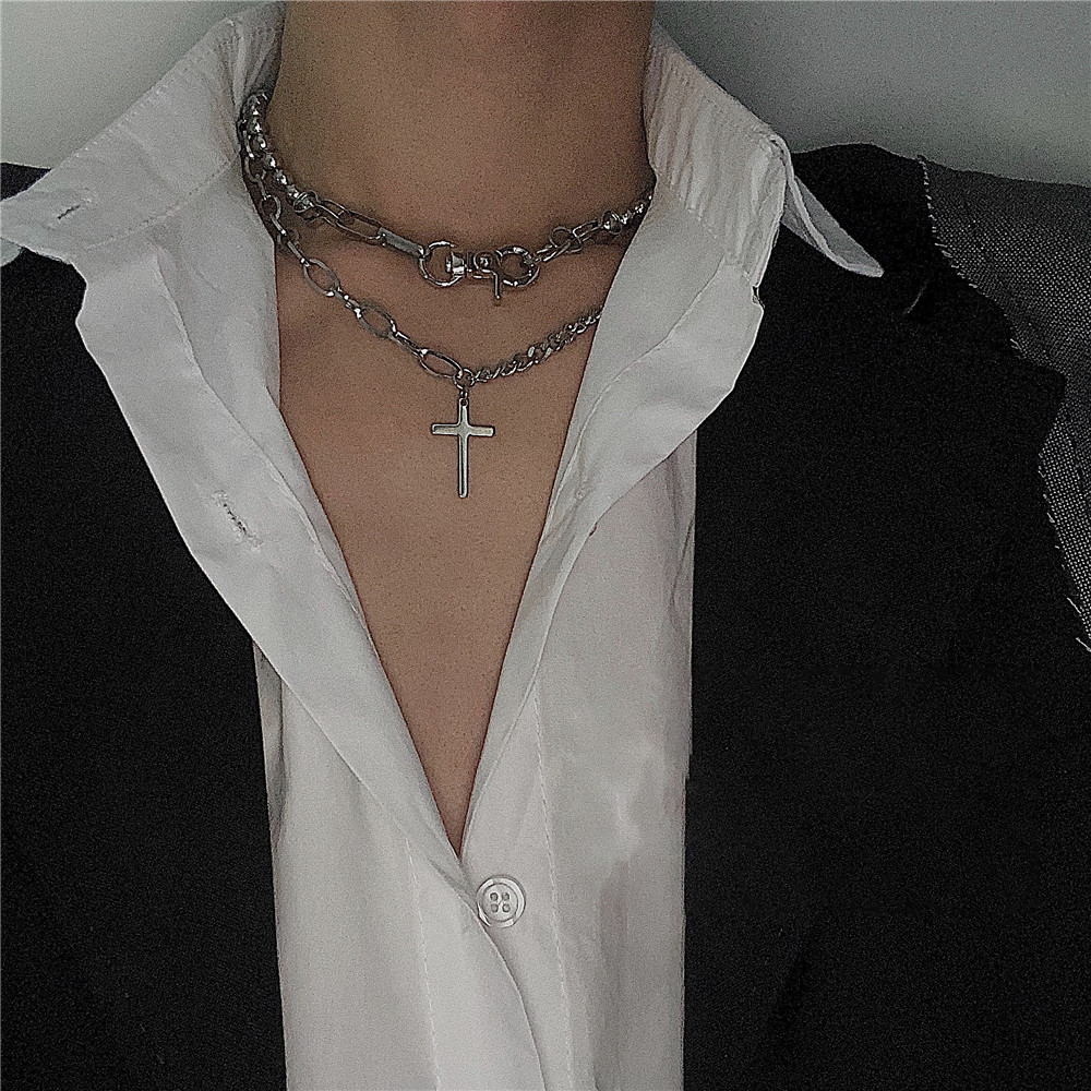 vòng cổ Mặt Thánh Giá Phong Cách Hip Hop Cho Nữ Yanqueens Đồ trang sức Quà tặng