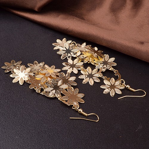 [LK] Khuyên Tai Móc Hình Bông Tuyết Nhiều Lớp Bằng Hợp Kim Cổ Điển Sang Trọng Cho Nữ