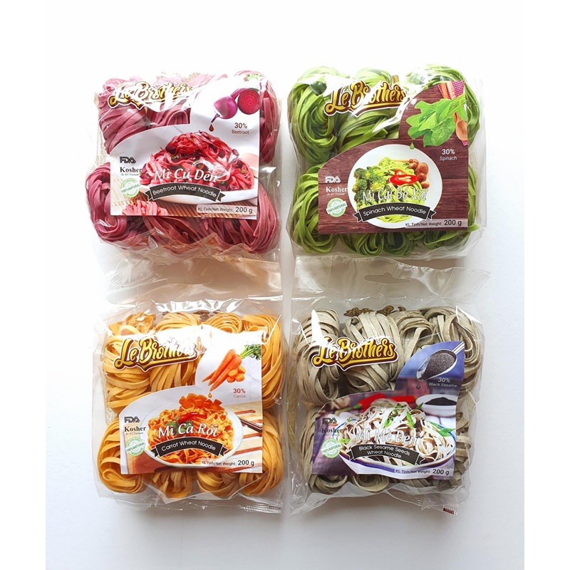 Mì rau cải bó xôi organic Duy Anh- Mì rau củ tươi không chiên