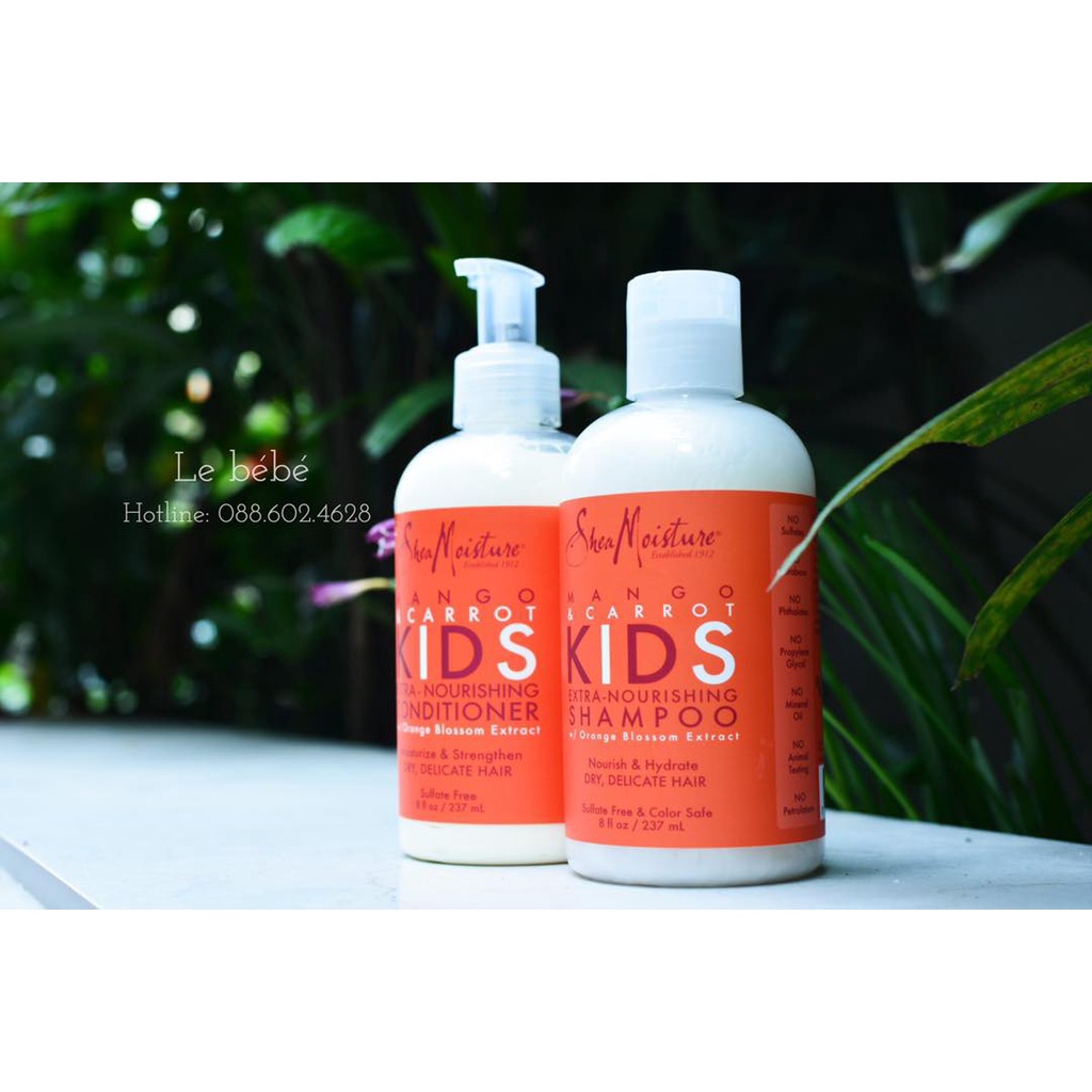 Dầu gội Shea Moisture Mango &amp; Carrot Kids Shampoo cho bé 237ml