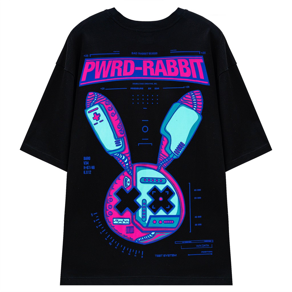 Áo Thun Unisex Bad Rabbit Power Đen 100% Cotton - Local Brand Chính Hãng