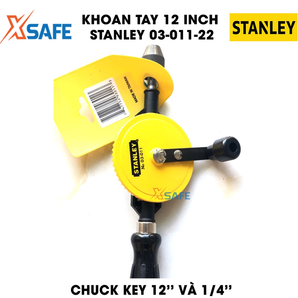 Khoan tay 1/4 inch STANLEY 03-011-22 Máy khoan Stanley chất liệu cao cấp, bánh răng đôi trơn tru, không ồn