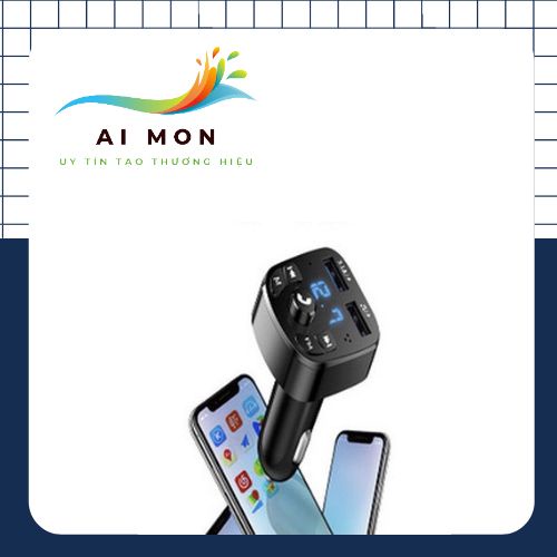 Cục sạc cắm trên ô tô. Máy Phát FM Bluetooth Không Dây Cho Xe Hơi Máy Nghe Nhạc MP3