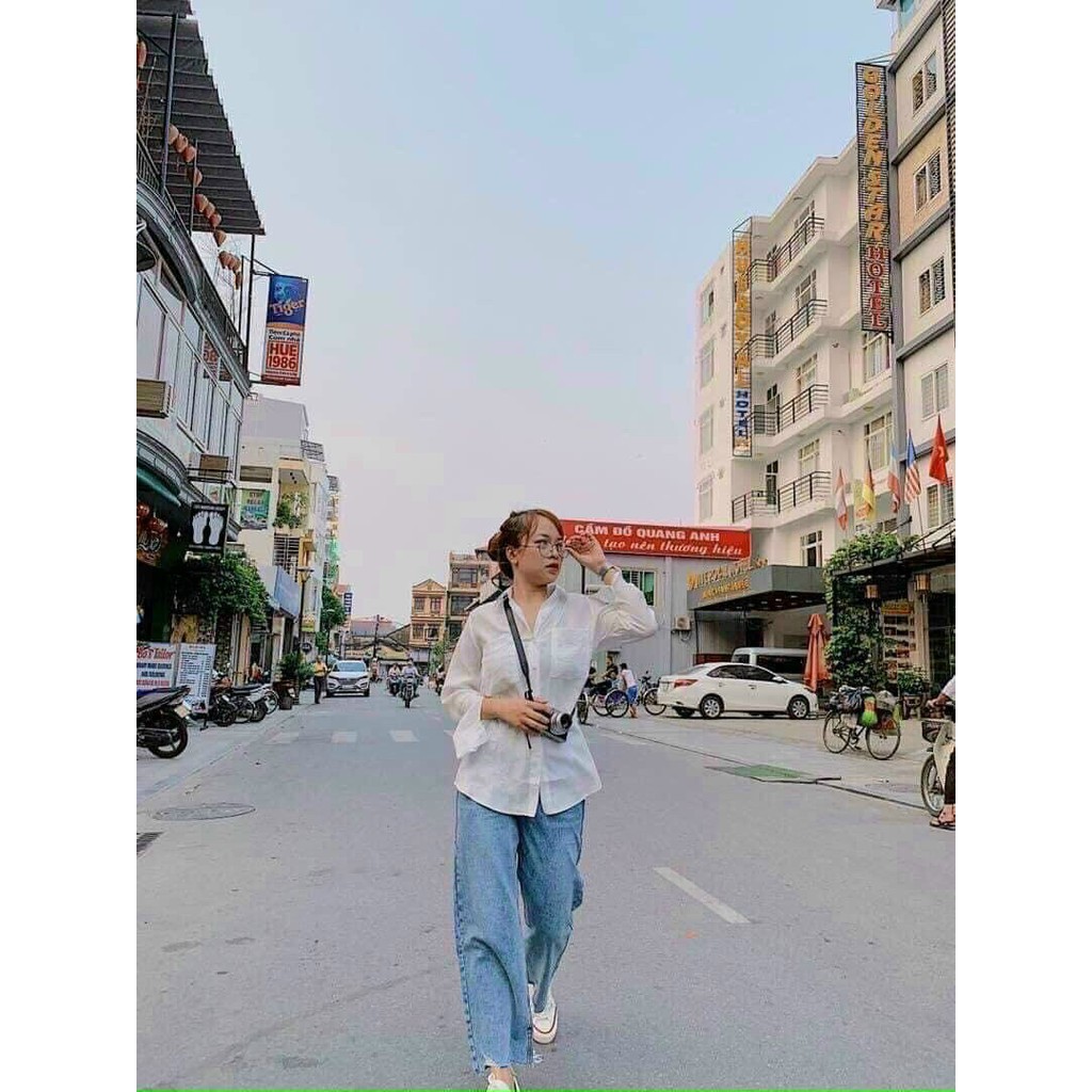 Set Quần Leggin Áo Sơ Mi Nữ Unisex Form Rộng Ránh Dơi, Chất Đũi - Kèm Video &amp; Ảnh Thật