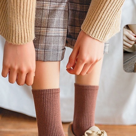 Tất Len Nam Nữ Cổ Cao Màu Vintage