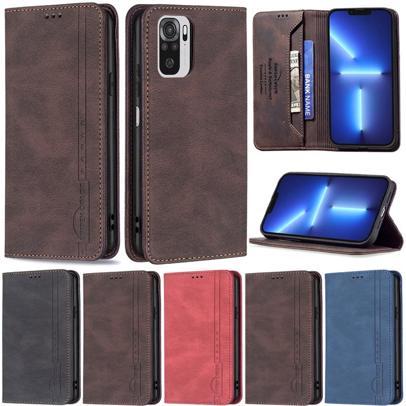 Bao da điện thoại PU nắp lật cho Xiaomi Mi 11T Poco X3 Pro Poco X3 NFC Poco M3 Redmi 10 9A 9C 9T