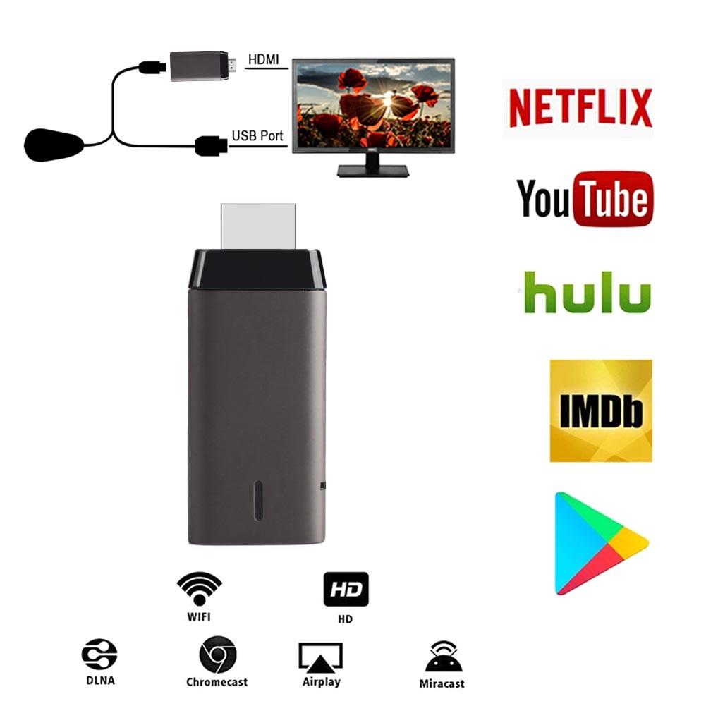 Bộ thu hiển thị không dây 5G Dongle Miracast Airplay Dlna Wifi tương thích HDMI Mirrorr Cast TV Dongle Stick