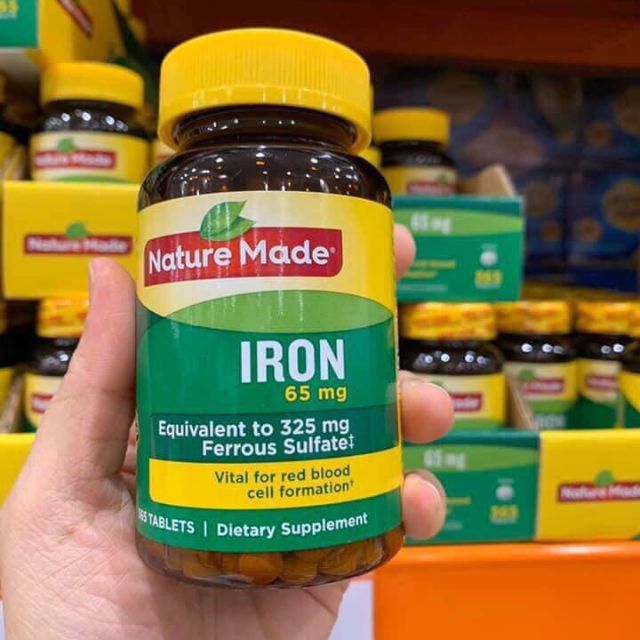 Viên uống Nature Made Iron (sắt) 65mg hộp 365 viên Mỹ